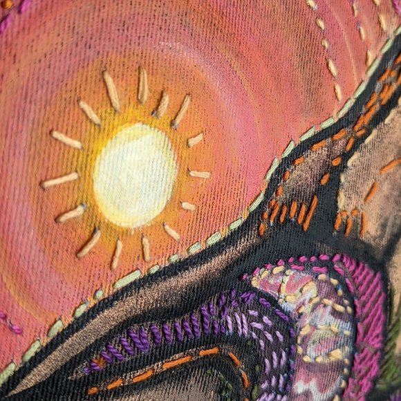 Handpainted / Handstitched Denim Vest - Picture 8 of 8